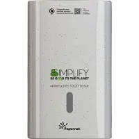 Papernet NATURE Einzelblatt-Toilettenpapier Spender, max. 2 Clip, 265x165x135 CO² SIMPLIFY White