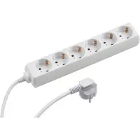 Meister Steckdosenleiste 6-fach - 5 m Kabel - weiß - Kunststoffleitung - IP20 Innenbereich