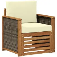 vidaXL Outdoor Mittelsofa Natur