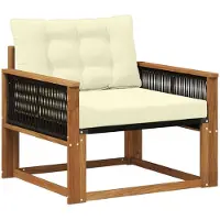 vidaXL Outdoor-Sofagarnitur Massives Akazienholz und Textilene Natur