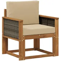vidaXL Outdoor Mittelsofa Massivholz Akazie Natur