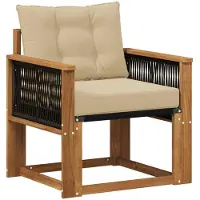 vidaXL Outdoor Mittelsofa Massivholz Akazie Natur
