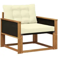 vidaXL Outdoor-Sofagarnitur Massives Akazienholz und Textilene Natur