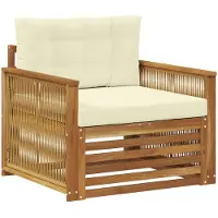 vidaXL Outdoor-Sofa Massivholz Akazie Natur und Creme
