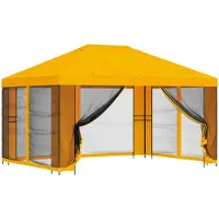 Syfax Garten Pavillon mit Seitenwänden 4 x 3 m Gelb