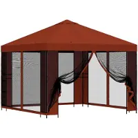 Syfax Garten Pavillon mit Seitenwänden 3 x 3 m Terrakotta