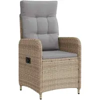 vidaXL “2026 Modern“ Beige Verstellbarer Gartenstuhl Beige und Hellgrau - Designermöbel 20732 - Gartenstühle