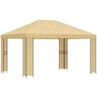 Syfax Pavillon 4 x 3 m Creme Polyester und Stahl 190 gsm
