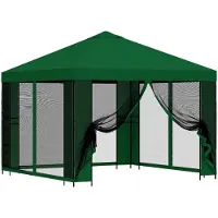 vidaXL Garten Pavillon mit Seitenwänden 3 x 3 m Grün