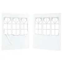 vidaXL Party Zelt Seitenteil 2 stk. 200 x 195 cm Weiß PE und Stahl