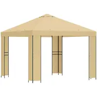 Syfax Pavillon 3 x 3 m Creme Polyester und Stahl 190 gsm