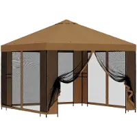 Syfax Garten Pavillon mit Seitenwänden 3 x 3 m Beige