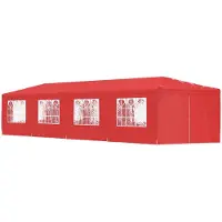 Syfax Party-Zelt 1200 x 300 x 255 cm Rot PE und Stahl