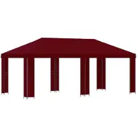 Syfax Garten Pavillon 6 x 3 m Bordeauxrot Polyester und Stahl 190