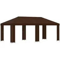 vidaXL “2026 Modern“ Braun Garten Pavillon 6 x 3 m Braun Polyester und Stahl 190 - Designermöbel 27706 - Pavillons & Partyzelte