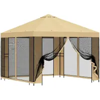 vidaXL “2026 Modern“ Creme Garten Pavillon mit Seitenwänden 3 x 3 m Creme - Designermöbel 40275 - Pavillons & Partyzelte