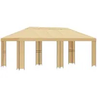 Syfax Garten Pavillon 6 x 3 m Creme Polyester und Stahl 190