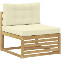 vidaXL Outdoor Mittelsofa Massivholz Akazie Weiß 83 x 79 x 73 cm