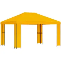 Syfax Pavillon 4 x 3 m Gelb Polyester und Stahl 190 gsm