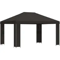 Syfax Pavillon 4 x 3 m Anthrazit Polyester und Stahl 190 gsm