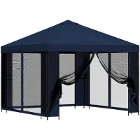 vidaXL Garten Pavillon mit Seitenwänden 3 x 3 m Blau