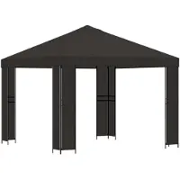 vidaXL Pavillon 3 x 3 m Anthrazit Polyester und Stahl 190 gsm