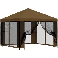 Syfax Garten Pavillon mit Seitenwänden 3 x 3 m Taupe