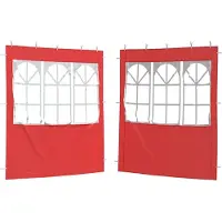 Syfax Party Zelt Seitenteil 2 pcs 200 x 195 cm Rot PE und Stahl