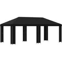 vidaXL “2026 Modern“ Schwarz Garten Pavillon 6 x 3 m Schwarz Polyester und Stahl 190 - Designermöbel 39530 - Pavillons & Partyzelte