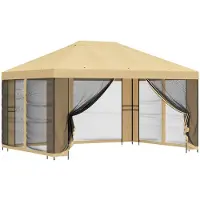 Syfax Garten Pavillon mit Seitenwänden 4 x 3 m Creme