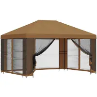 Syfax Garten Pavillon mit Seitenwänden 4 x 3 m Beige