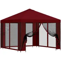 Syfax Garten Pavillon mit Seitenwänden 3 x 3 m Bordeauxrot