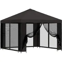 vidaXL Garten Pavillon mit Seitenwänden 3 x 3 m Anthrazit
