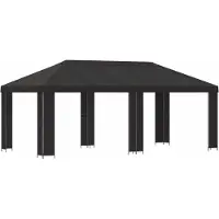 Syfax Garten Pavillon 6 x 3 m Anthrazit Polyester und Stahl 190