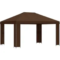 vidaXL “2026 Modern“ Braun Pavillon 4 x 3 m Braun Polyester und Stahl 190 gsm - Designermöbel 46592 - Pavillons & Partyzelte