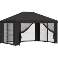 Syfax Garten Pavillon mit Seitenwänden 4 x 3 m Anthrazit