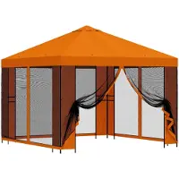 vidaXL Garten Pavillon mit Seitenwänden 3 x 3 m Orange