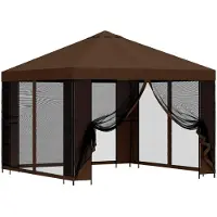 vidaXL Garten Pavillon mit Seitenwänden 3 x 3 m Braun