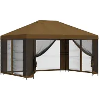 Syfax Garten Pavillon mit Seitenwänden 4 x 3 m Taupe