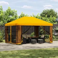 vidaXL Möbel Pavillon 4 x 3 m Gelb Polyester und Stahl 190 gsm - Pavillons & Partyzelte &7630