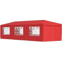 vidaXL Party-Zelt 900 x 300 x 255 cm Rot PE und Stahl