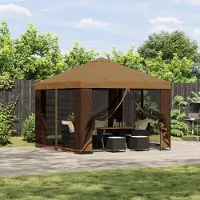 vidaXL Möbel Pavillon 3 x 3 m Beige Polyester und Stahl 190 gsmPavillons & Partyzelte - Pavillons & Partyzelte c8512