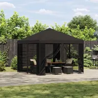 vidaXL Möbel Garten Pavillon mit Seitenwänden 3 x 3 m AnthrazitPavillons & Partyzelte - Pavillons & Partyzelte c8519