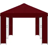 vidaXL Gartenpavillon 6 x 3 m Bordeauxrot Polyester und Stahl 190 gsm