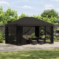 vidaXL Möbel Garten Pavillon mit Seitenwänden 4 x 3 m AnthrazitPavillons & Partyzelte - Pavillons & Partyzelte c8543