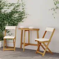 vidaXL Möbel Außen Bistro-Stühle 2 pcs Cremeweiß 40 x 53 x 80 cmGartenstühle - Gartenstühle c6995