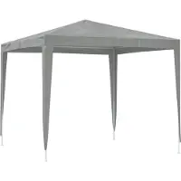 vidaXL Party-Zelt 250 x 250 x 240 cm Hellgrau PE und Stahl