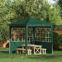 vidaXL Möbel Party Zelt Seitenteil 2 pcs 200 x 195 cm Grün PE und StahlPavillons & Partyzelte - Pavillons & Partyzelte c7317