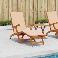 vidaXL Möbel Liegestuhl zum Verstellen und Klappen 2 pcs BeigeGartenliegen - Gartenliegen c4827