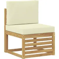 vidaXL Outdoor-Sofagarnitur mit Kissen 7 pcs Weiß und Creme Polyester